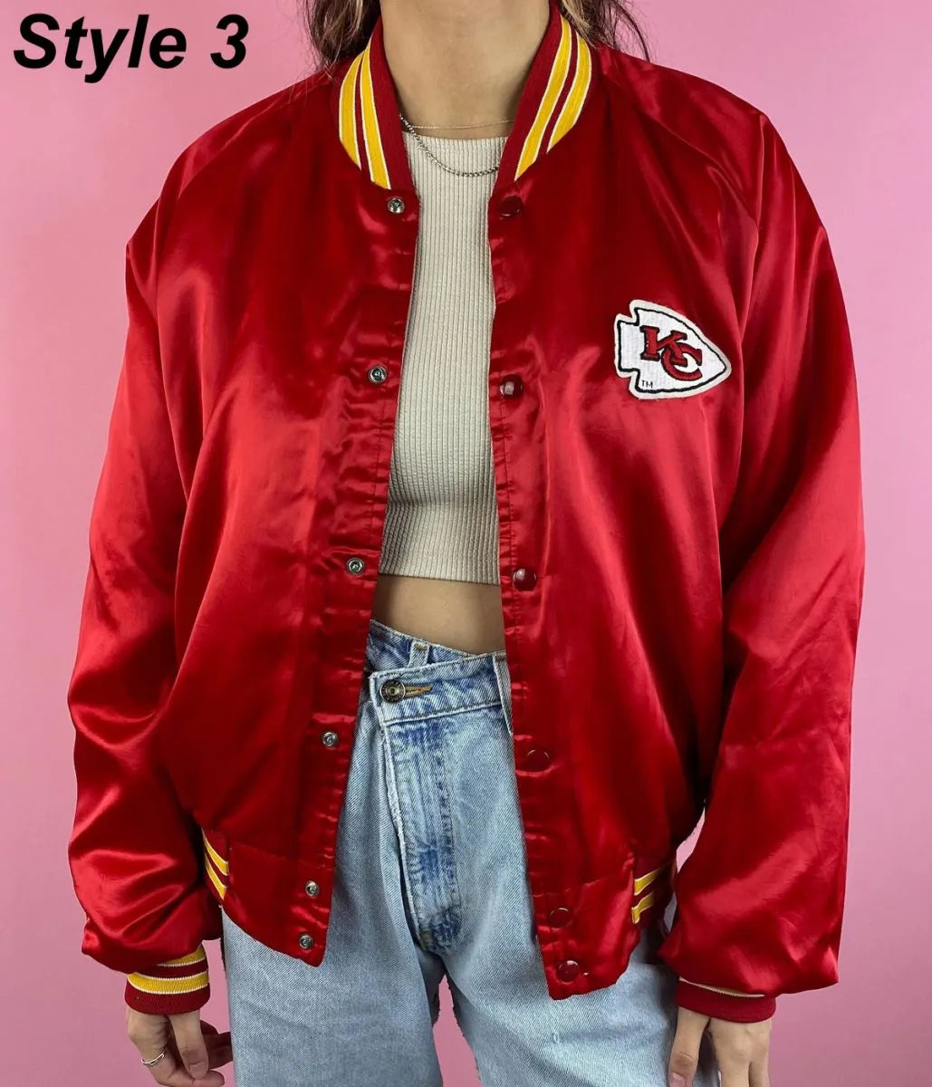 Kansas City Chiefs Satin Bomber Red Jacket