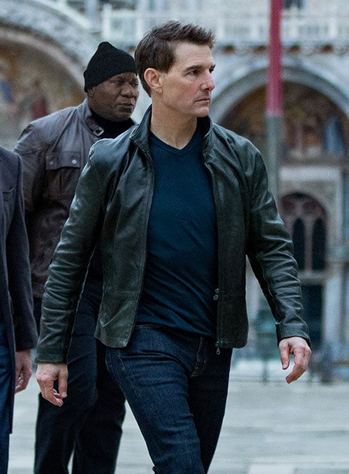 Tom Cruise Mission Impossible 7 Black Leather Jacket