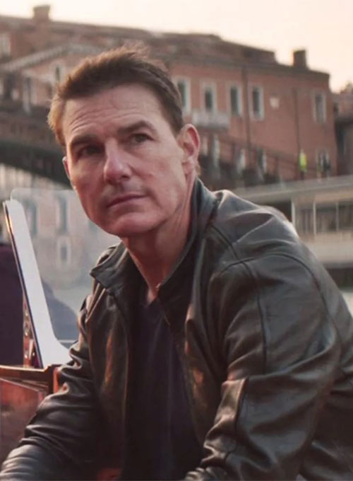 Tom Cruise Mission Impossible 7 Black Leather Jacket