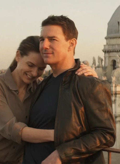 Tom Cruise Mission Impossible 7 Black Leather Jacket