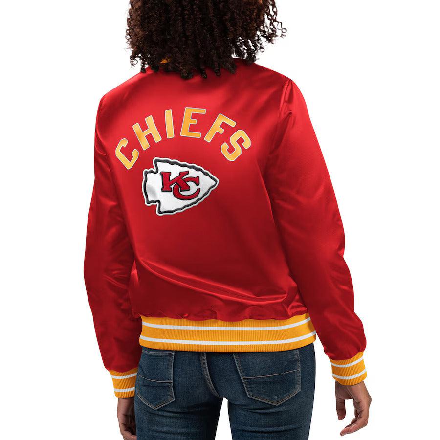 Kansas City Chiefs Starter Satin Full-Snap Red Bomber Jacket